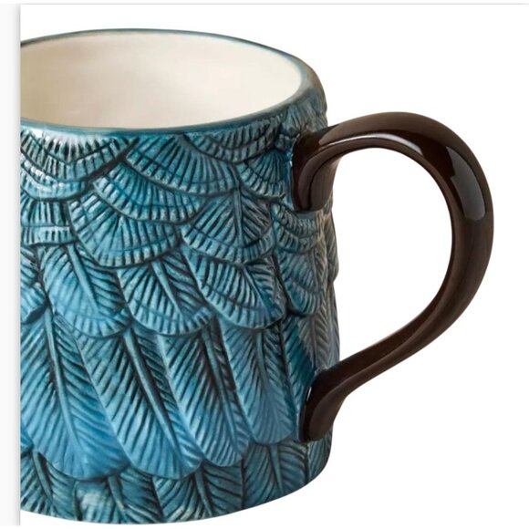 John Derian Blue Stoneware Mug 15oz - Picture 4 of 8